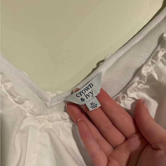 Crown & Ivy White Ruffled Blouse - Picture 3 of 3